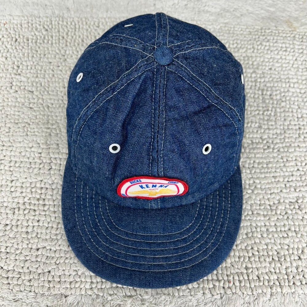 Vintage Kenna Welding Snapback Trucker Hat OSFA Denim Patch Cap Workwear Blue - Picture 2 of 8